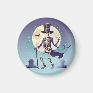 Skeletttanzen unter dem MondHalloween Magnet