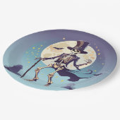 Skeletttanzen unter dem MondHalloween Pappteller (Schrägansicht)