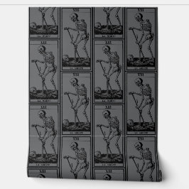 Skeletttapete - Gotische Dekoration - Grau - La Mo Tapete