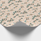 Skeletttasten mit Herz-Muster-Papier Geschenkpapier (Ecke)