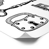 Skeletttasten und -blöcke poster (Ecke)