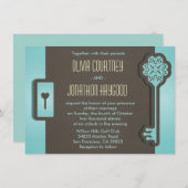 Skeletttasten und Schleusenhochzeiten Einladung (Vorne/Hinten)