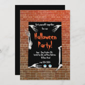 Skelettteile-Halloween-Party Einladung (Vorne/Hinten)