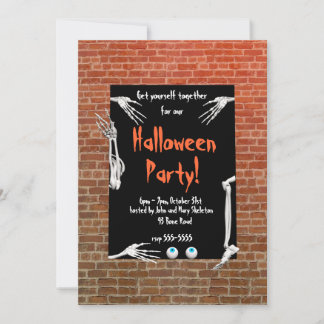Skelettteile-Halloween-Party Einladung