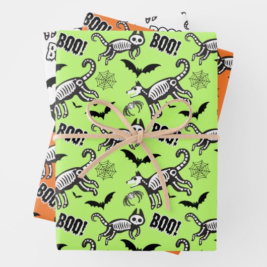 Skeletttiere Geschenkpapier Set (Beispiel)