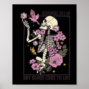 Skeletttrockene Knochen kommen Christliches Hallow Poster
