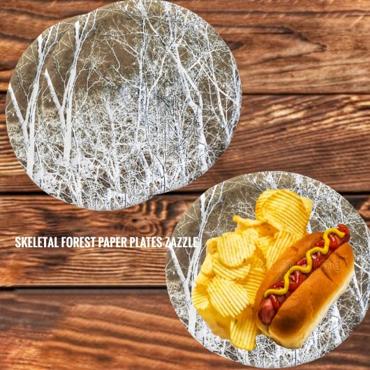 Skelettwald Pappteller