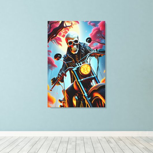 Skelettwandern durch die Feuerhöhle Leinwanddruck (Insitu (Holzboden))