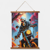 Skelettwandern durch die Feuerhöhle Wandteppich Mit Holzrahmen (Vorderseite)