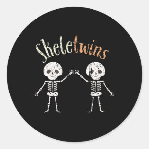 Skeletwins Kleinkind Mädchen Junge Halloween Kostü Runder Aufkleber