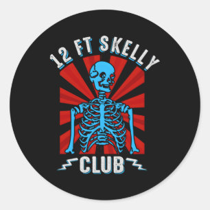 Skelly Club Halloween 12 Foot Skeleton Apprec Runder Aufkleber