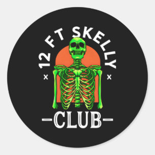 Skelly Club Halloween 12 Foot Skeleton Apprec Runder Aufkleber