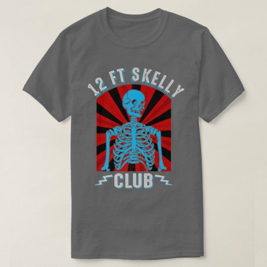 Skelly Club Halloween, 12 Fuß Skelett Appre T-Shirt (Design vorne)