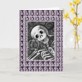 SKELLY & JACK GOTH HALLOWEEN GREETKARTE Leere Karte (Gelbe Blume)