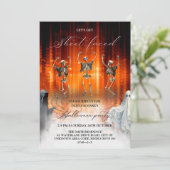 Skelton Ghost Adult Halloween-Party Einladung (Stehend Vorderseite)
