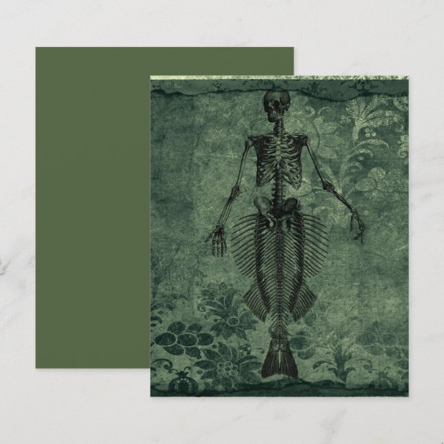 Skelton Mermaid Scrapbook Paper (Vorne/Hinten)