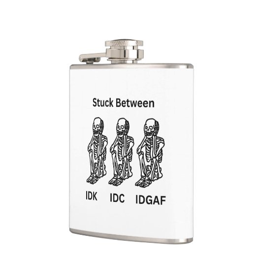 Skelton steckte an einem flachmann (Links)