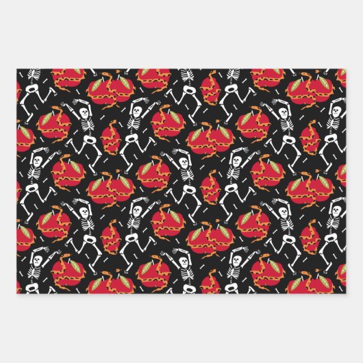 Skeltonen, Geister, Schlangen Design perfekt Hallo Geschenkpapier Set (Vorderseite 3)