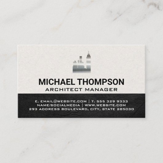 Skepper-Gebäude-Symbol | Metall Visitenkarte (Vorderseite)