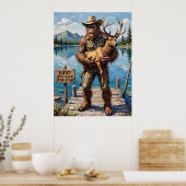 Skeptiker am See: Bigfoot's Dockside Companion Poster (Küche)