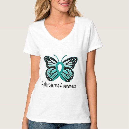 Skerodermie-Bewusstseins-Schmetterling T-Shirt (Vorderseite)
