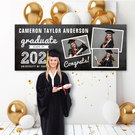 Sketch 2023 Chalkboard Sketch 3 Foto Collage Grad  Banner