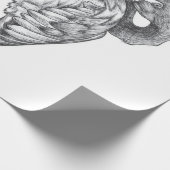 Sketch American BW Flamingo | Funny Flaming Geschenkpapier (Ecke)