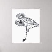 Sketch American BW Flamingo | Funny Flaming Leinwanddruck (Vorderseite)