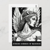 Sketch Art Athena Goddess of Warfare Postcard Postkarte (Vorne/Hinten)