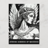 Sketch Art Athena Goddess of Warfare Postcard Postkarte (Vorderseite)