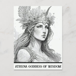 Sketch Art Athena Göttin der Weisheit Postkarte
