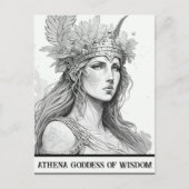 Sketch Art Athena Göttin der Weisheit Postkarte (Vorderseite)