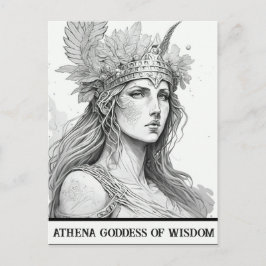Sketch Art Athena Göttin der Weisheit Postkarte