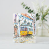 Sketch Art Portugal's Trem Postkarte (Stehend Vorderseite)