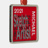 Sketch Artist Extraordinaire CUSTOM Ornament Aus Metall (Rechts)