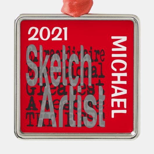 Sketch Artist Extraordinaire CUSTOM Ornament Aus Metall (Vorne)