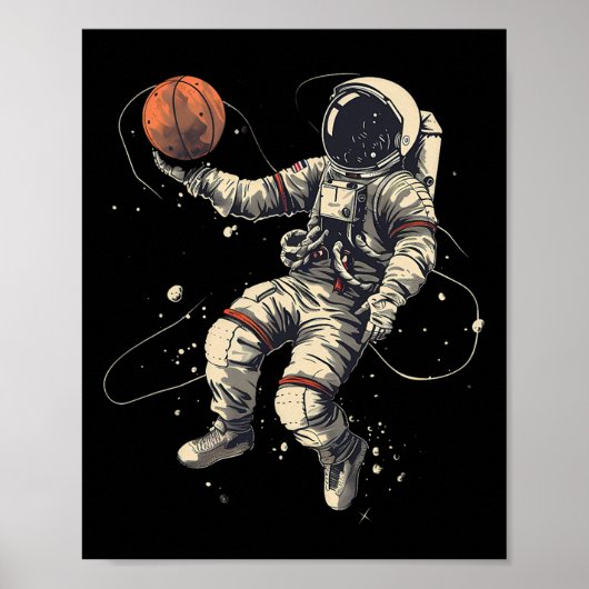 Sketch Artwork Astronaut Lay Up Sketch Player Poster (Vorne)