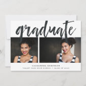 Sketch Black | Foto Graduation Party Einladung (Vorderseite)