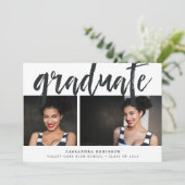 Sketch Black | Foto Graduation Party Einladung (Stehend Vorderseite)