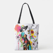 Sketch & Bloom Reversible Doppelgesicht ✏️🌸 Tasche (Rückseite)