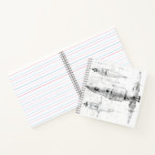 Sketch Blueprint Weltraumschiff Notizblock (Innenseite)