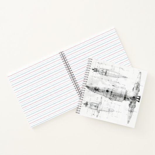 Sketch Blueprint Weltraumschiff Notizblock (Innenseite)