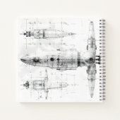 Sketch Blueprint Weltraumschiff Notizblock (Rückseite)