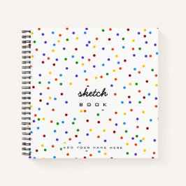 Sketch Book White Rainbow Polka Dot Notebook Notizblock