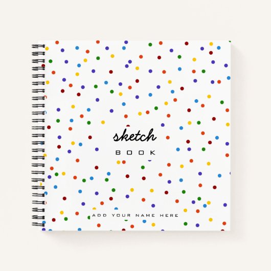 Sketch Book White Rainbow Polka Dot Notebook Notizblock (Vorderseite)