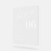 Sketch Bow Script Guest Names Sitzende Tischnummer Acrylschild (Winkel)