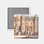 Sketch Brownstones | Boston Massachusetts Magnet (Vorderseite/Rückseite)