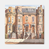 Sketch Brownstones | Boston Massachusetts Magnet (Vorne)