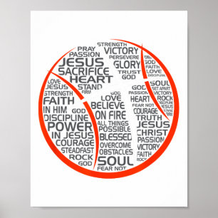 Sketch Christlich Athlete Jesus Poster