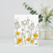Sketch der Wildblume California Poppy Postkarte (Stehend Vorderseite)